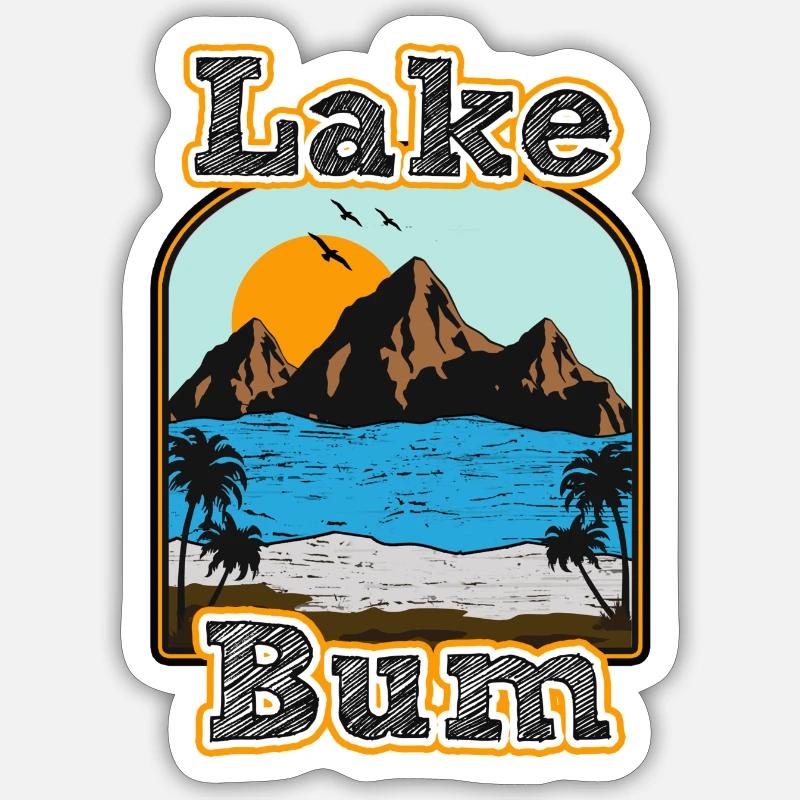 Lac Bum - Sticker taille S (10 x 10 cm) - blanc mat