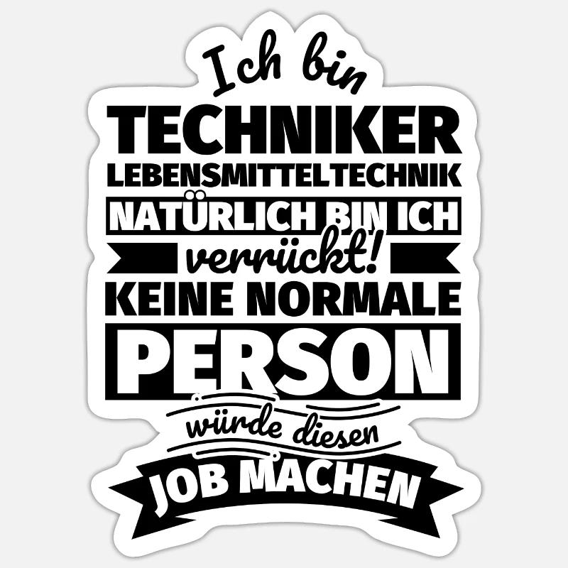 Techniker Lebensmitteltechnik Geschenke - Sticker Größe S (10 x 10 cm) - Mattweiß