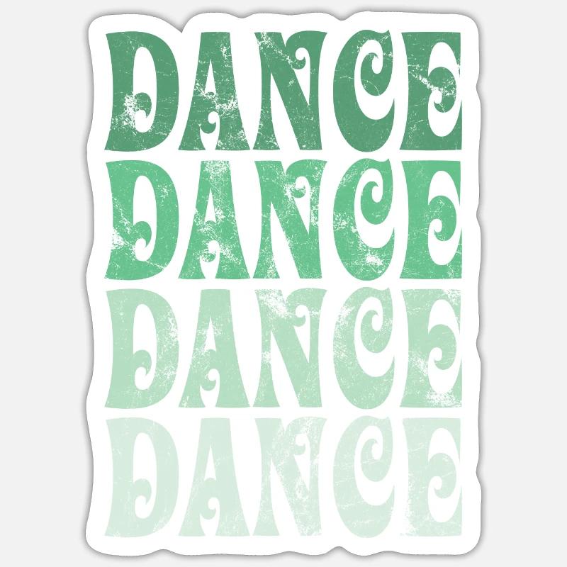 Danse Rétro - Sticker taille S (10 x 10 cm) - blanc mat