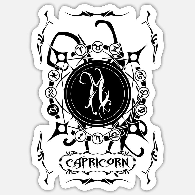 STEINBOCK Sternzeichen Steinbock - Sticker Größe S (10 x 10 cm) - Mattweiß