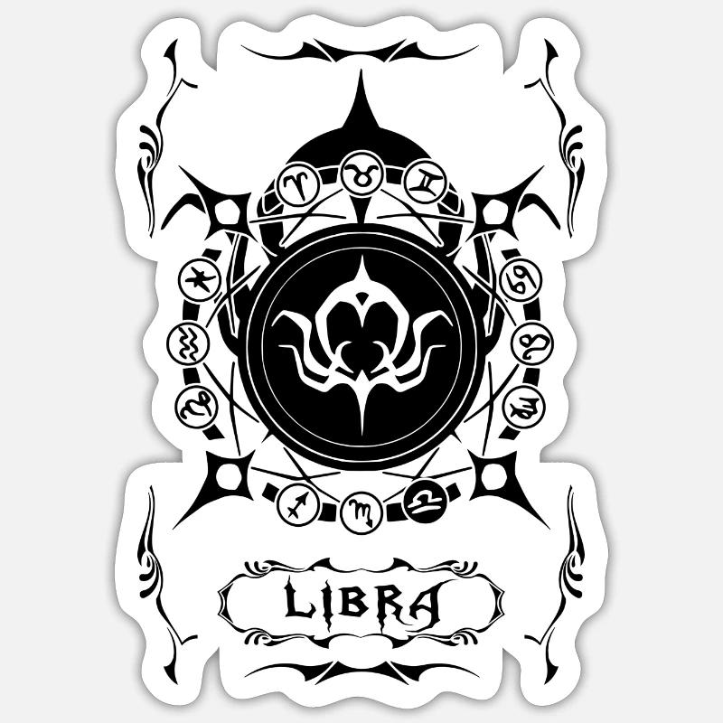 LIBRA Sternzeichen Waage - Sticker Größe S (10 x 10 cm) - Mattweiß