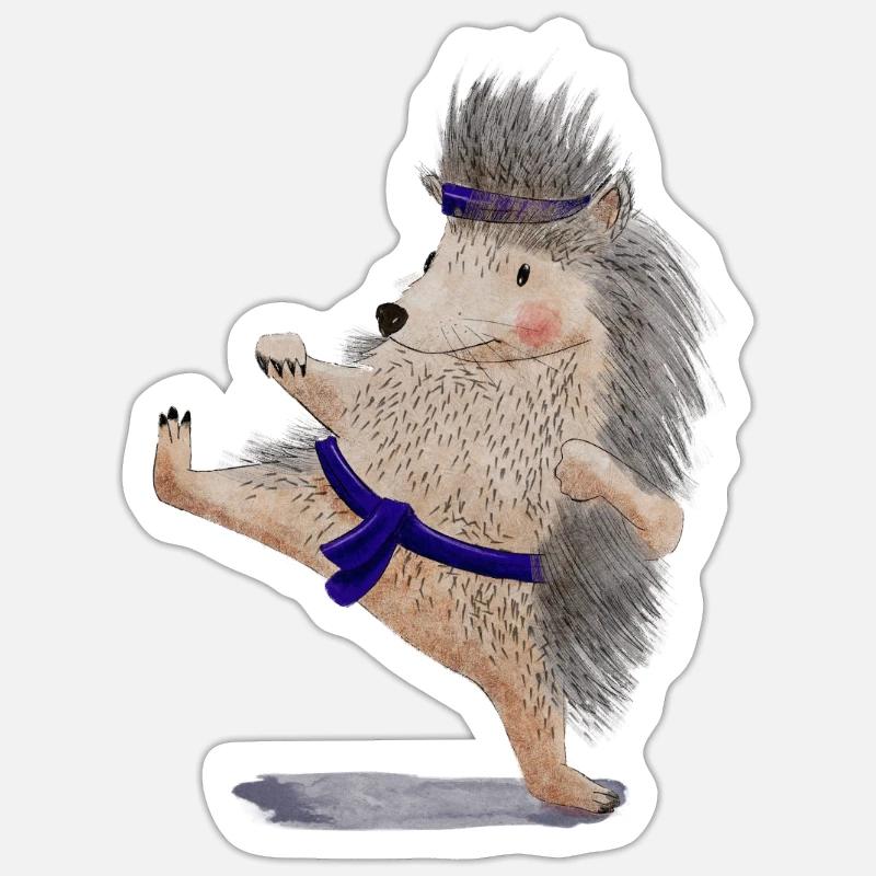 Karate Igel Sticker Größe S (10 x 10 cm)