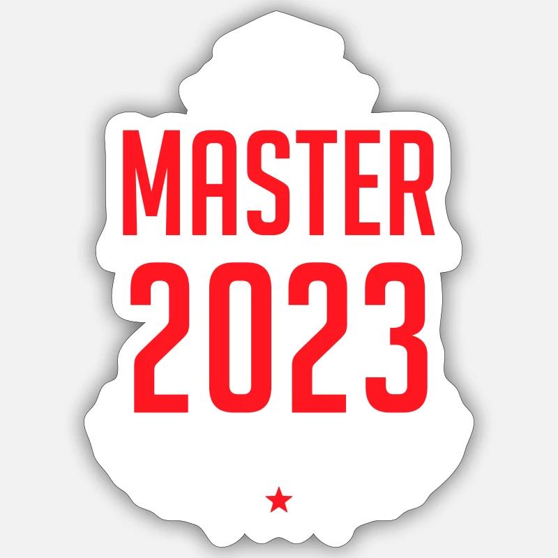 Abschluss 2023 - Master 2023 Studium Student Uni - Sticker Größe S (10 x 10 cm) - Mattweiß