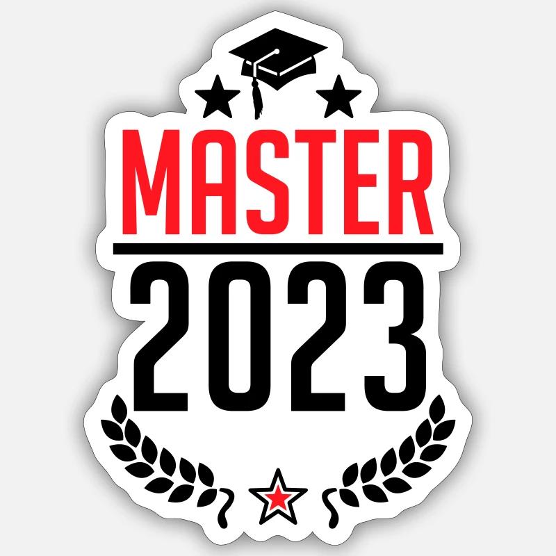 Abschluss 2023 - Master 2023 Studium Student Uni Sticker Größe S (10 x 10 cm)