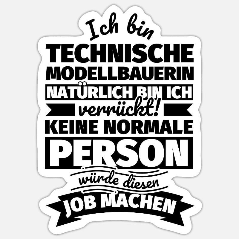 Technische Modellbauerin Geschenke Sticker Größe S (10 x 10 cm)