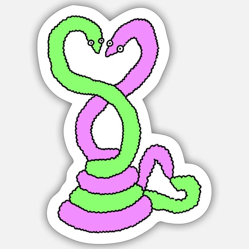 Sneks - Sticker Größe S (10 x 10 cm) - Mattweiß