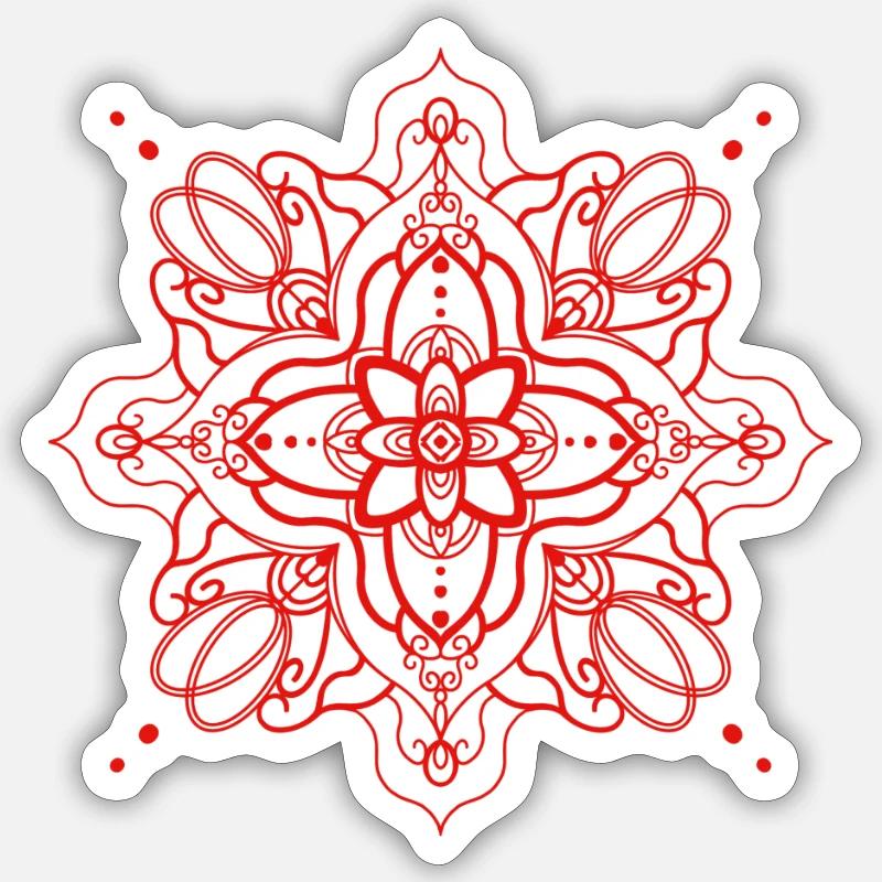 Mandala style - red - Sticker size S (10 x 10 cm) - white matte