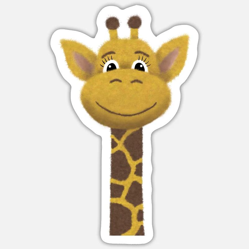 Giraffe süßer Kopf - Sticker Größe S (10 x 10 cm) - Mattweiß
