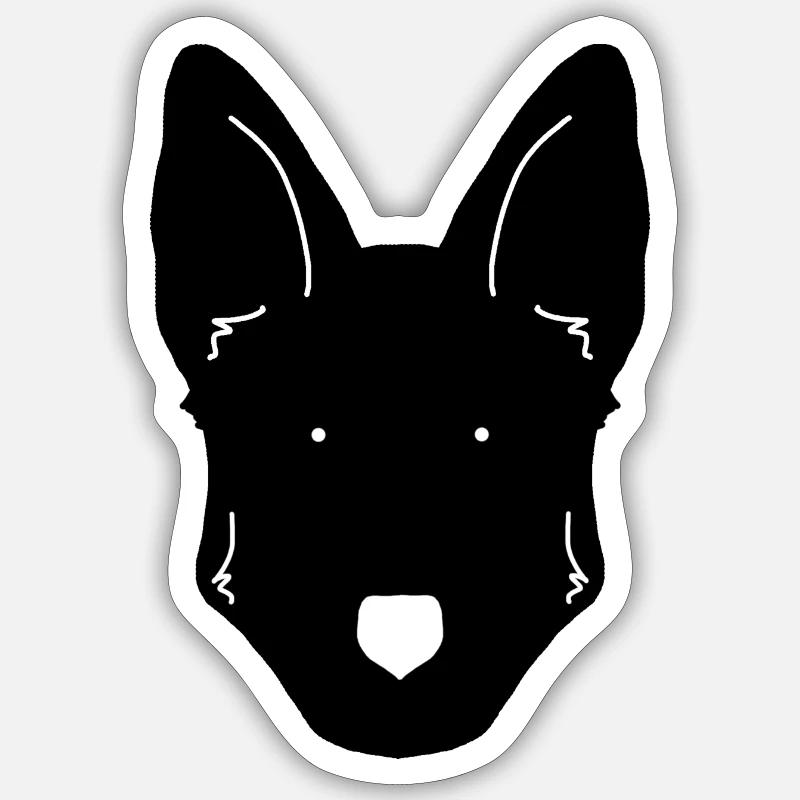 German Shepherd Design - Sticker Größe S (10 x 10 cm) - Mattweiß