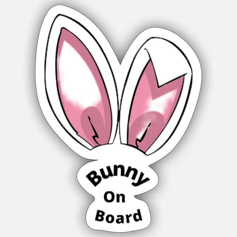 RABBIT ON BOARD Sticker formato S (10 x 10 cm)