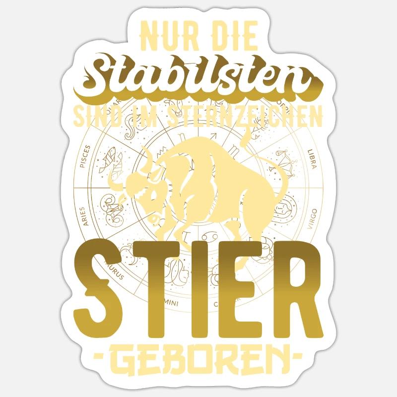 Sternzeichen Stier Geburtstag Geschenk - Sticker Größe S (10 x 10 cm) - Mattweiß