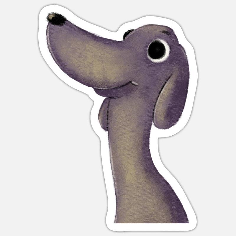 Lustiger Hund - Sticker Größe S (10 x 10 cm) - Mattweiß