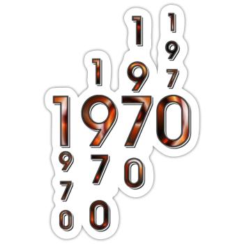 1970 Année - Sticker taille S (10 x 10 cm) - blanc mat - Devant