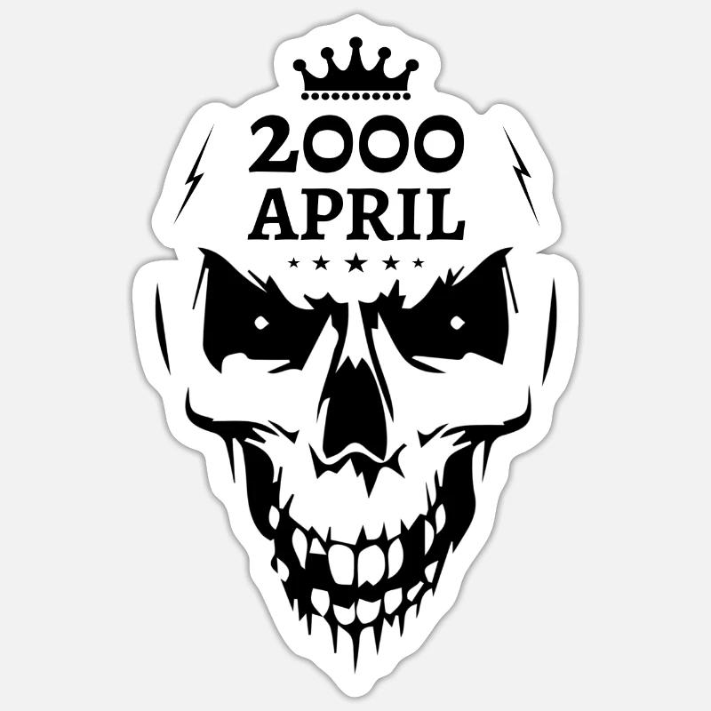 April 2000 Skull - Sticker size S (10 x 10 cm) - white matte