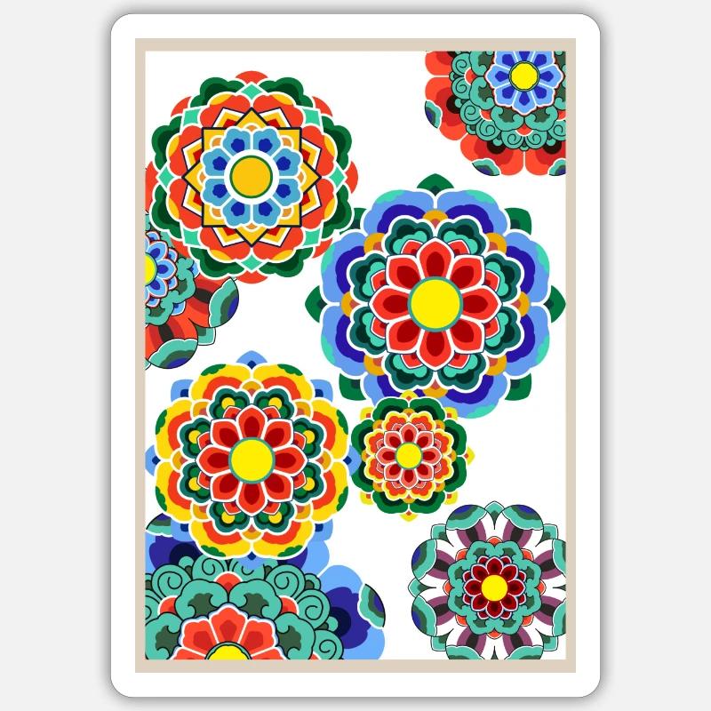 Dancheong 단청 - modern - Sticker size S (10 x 10 cm) - white matte