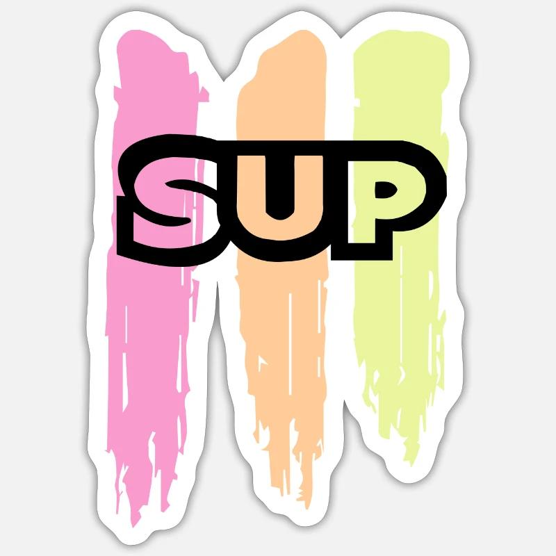 Skateboard SUP Surfing - Sticker taille S (10 x 10 cm) - blanc mat