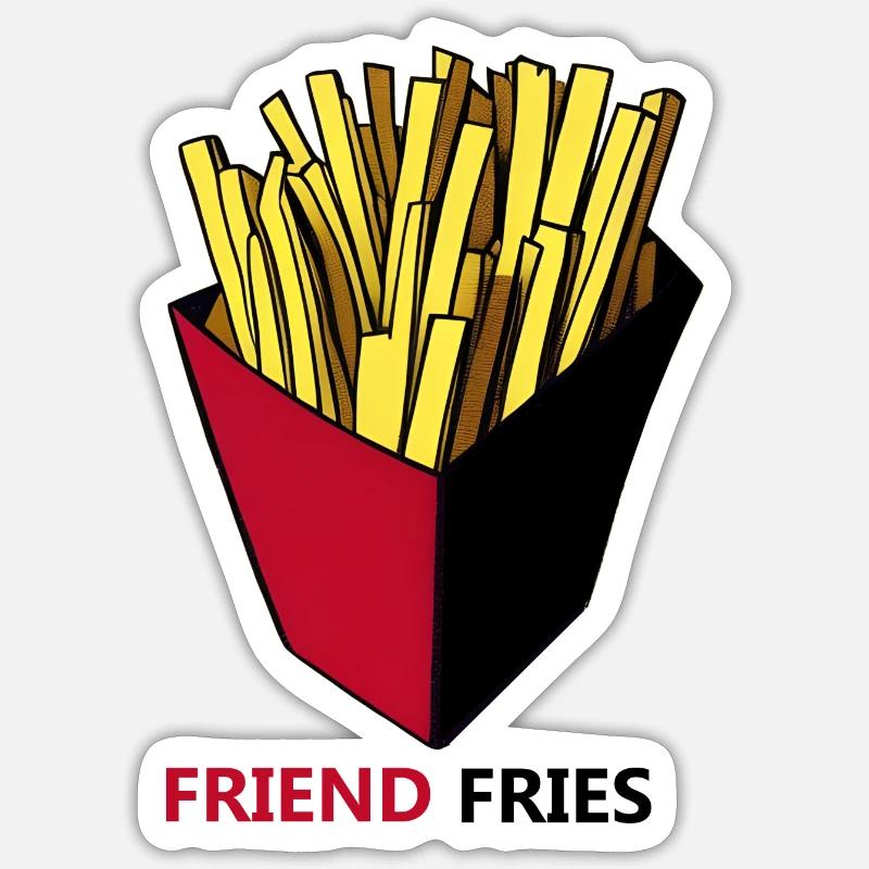 Frites - Sticker taille S (10 x 10 cm) - blanc mat