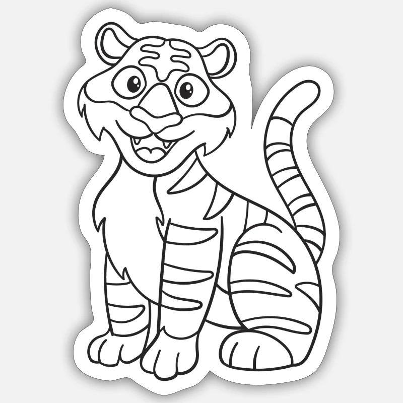 Tiger, Katze, Geschenk, Geschenkidee Sticker Größe S (10 x 10 cm)