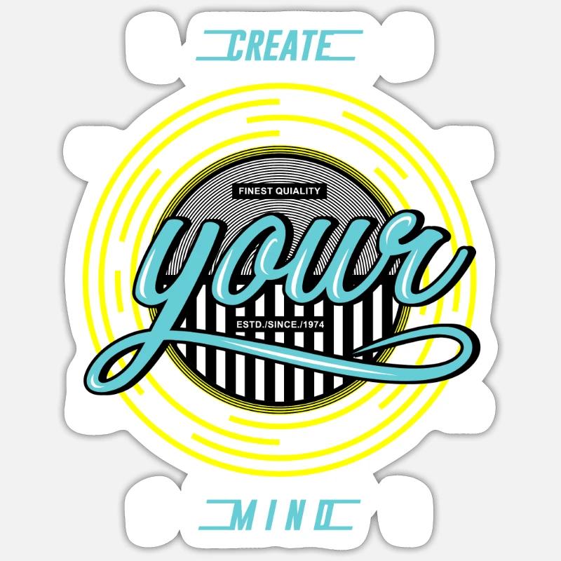 Create your minds - Sticker taille S (10 x 10 cm) - blanc mat