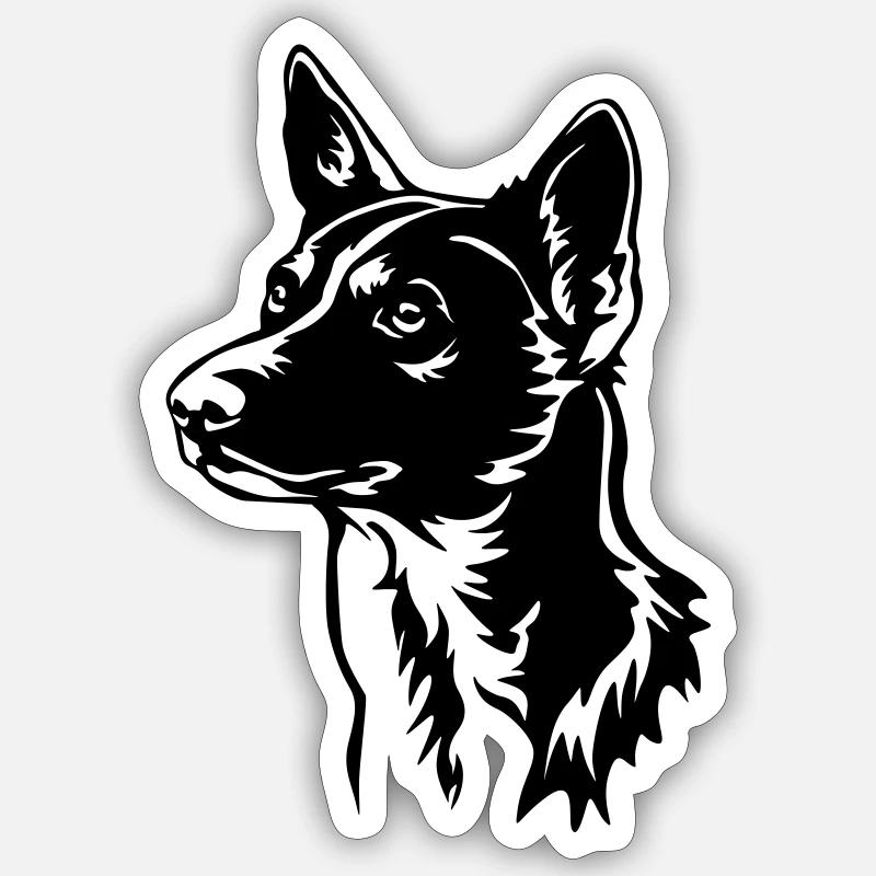 Basenji Head - Sticker size S (10 x 10 cm) - white matte