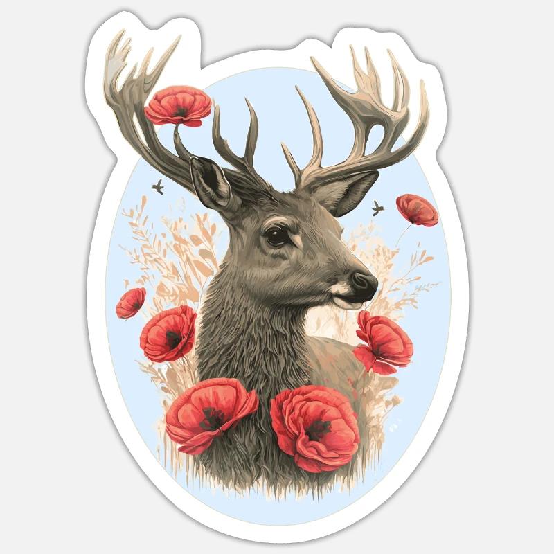 Deer - Sticker size S (10 x 10 cm) - white matte