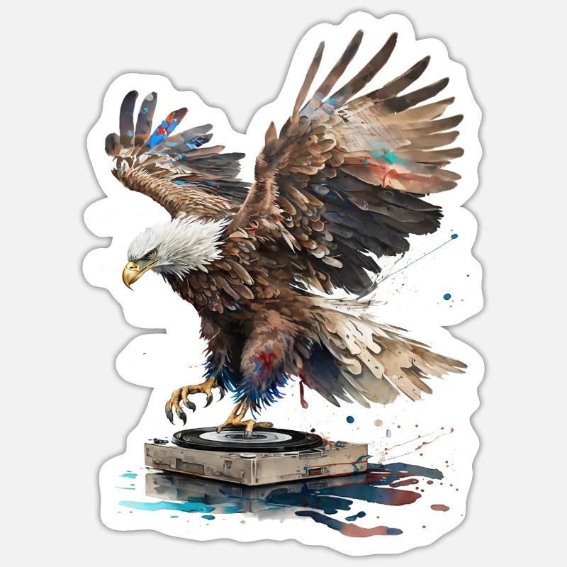 DJ grattant Eagle Sticker taille S (10 x 10 cm)