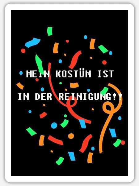 Lustige Karneval Kostüme & Fasching Shirts - Sticker Größe S (10 x 10 cm) - Mattweiß