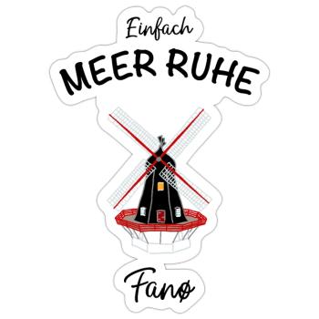 Dänemark, Insel Fanø, Mühle Sonderhø - Sticker Größe S (10 x 10 cm) - Mattweiß - Vorne