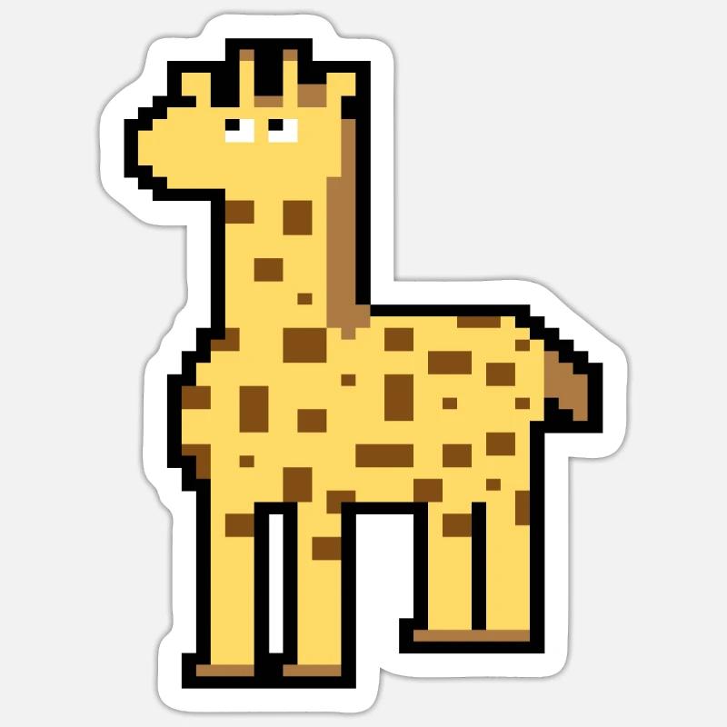 Giraffe 8bit Sticker Größe S (10 x 10 cm)