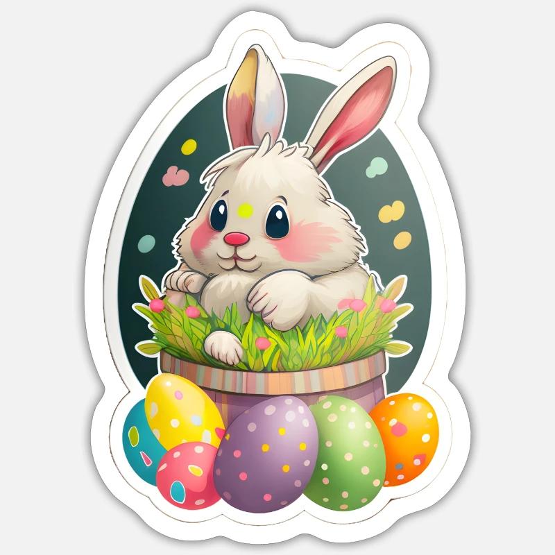 Easter Bunny - Sticker size S (10 x 10 cm) - white matte