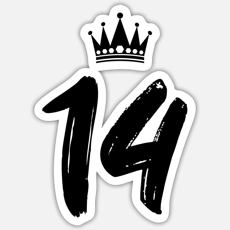 14 couronnes - Sticker taille S (10 x 10 cm) - blanc mat