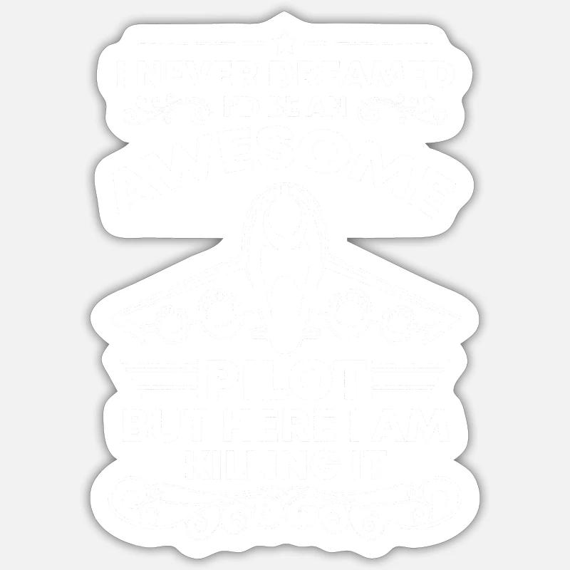 Pilote de voltige aérienne - Sticker taille S (10 x 10 cm) - blanc mat