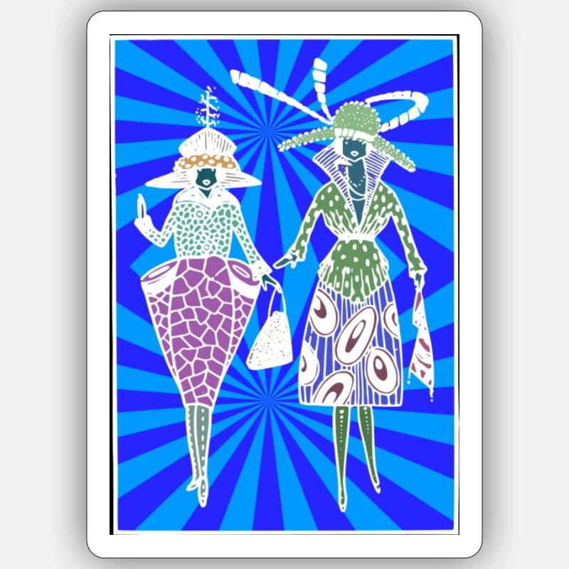modisches Tshirt Kunst - Sticker Größe S (10 x 10 cm) - Mattweiß