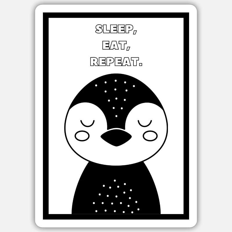 Manger, dormir, répéter. - Sticker taille S (10 x 10 cm) - blanc mat