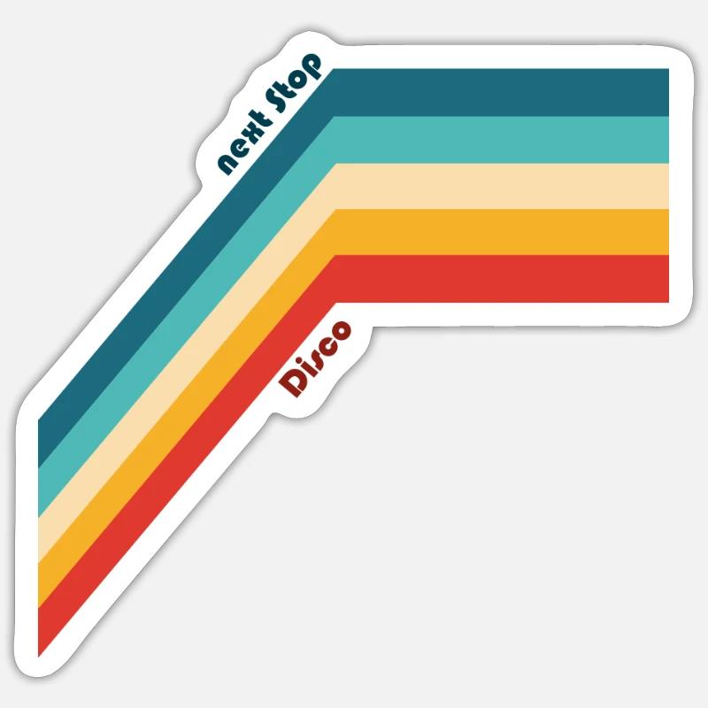 next stop disco - Sticker Größe S (10 x 10 cm) - Mattweiß