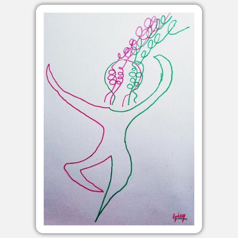 Girly pop dancer with flashy electro pop colors - Sticker size S (10 x 10 cm) - white matte