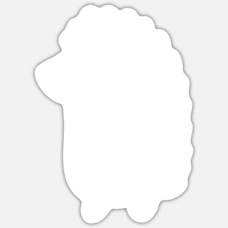 Silhouette de hérisson, jolie esquisse d'animal de - Sticker taille S (10 x 10 cm) - blanc mat