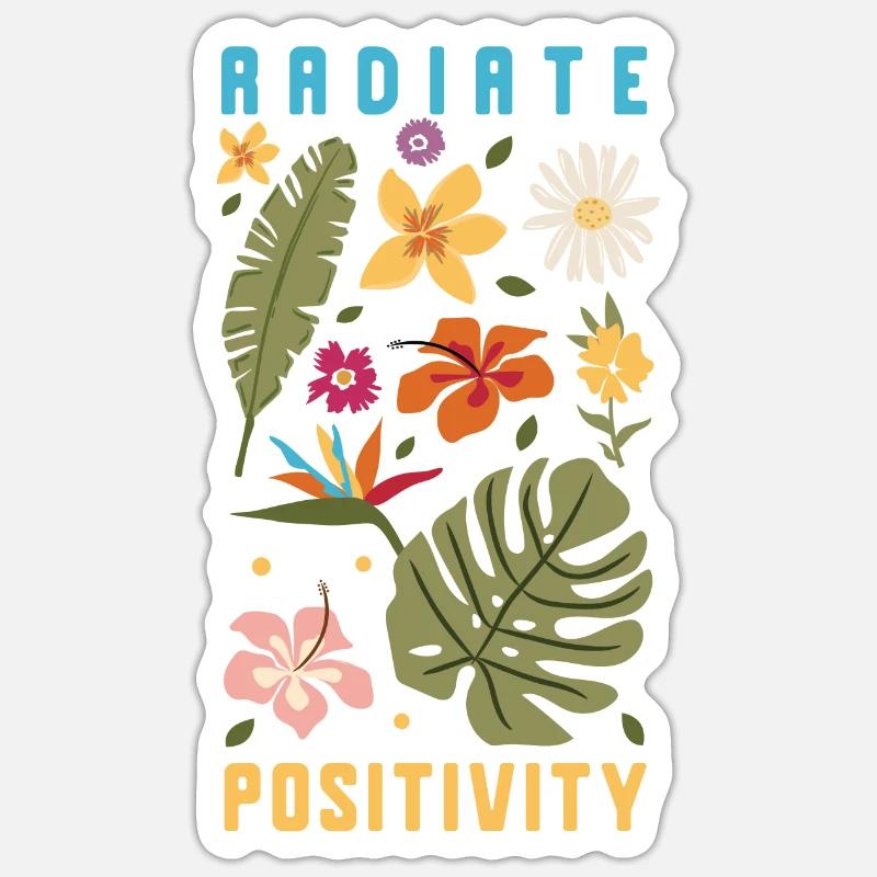Rayonner de positivité - Sticker taille S (10 x 10 cm) - blanc mat