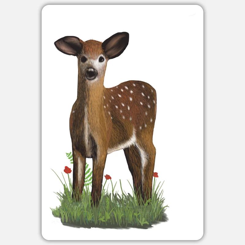 DeerSpring - Sticker Größe S (10 x 10 cm) - Mattweiß