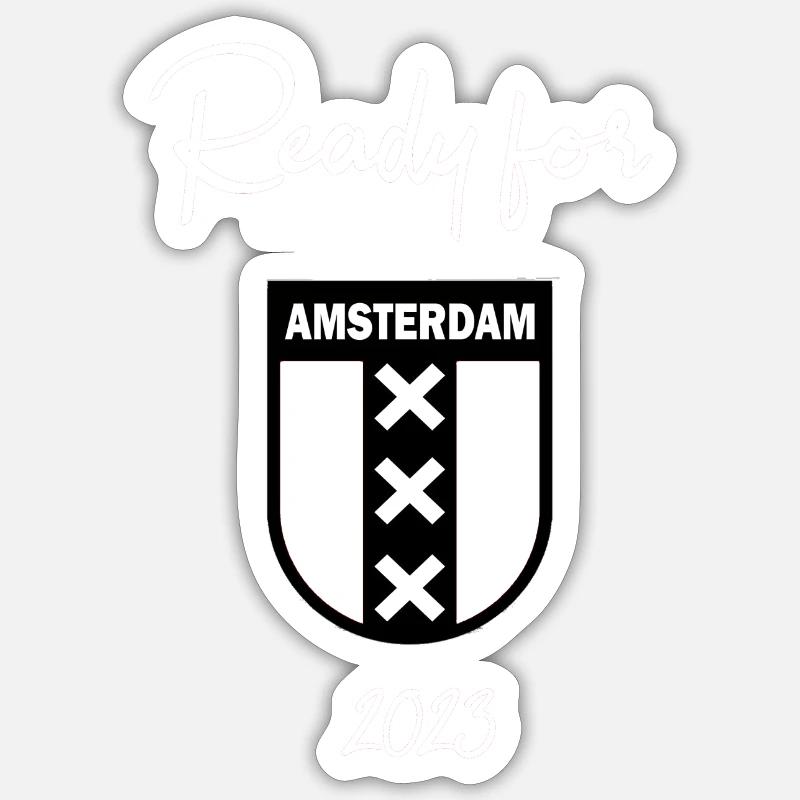 Ready for AMSTERDAM 2023 - Sticker Größe S (10 x 10 cm) - Mattweiß