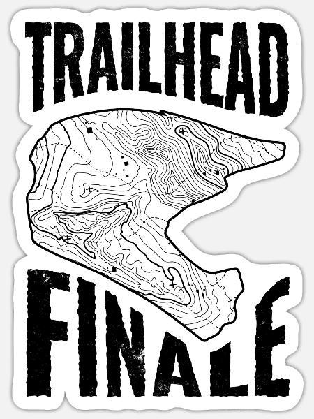 Mountainbike T-Shirt Trailhead Finale Ligure - Sticker Größe S (10 x 10 cm) - Mattweiß