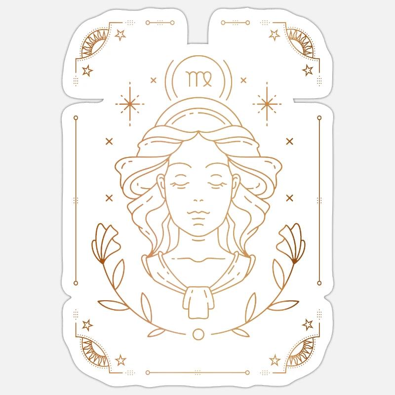 Jungfrau-Zeichen: Sternbild - Sticker Größe S (10 x 10 cm) - Mattweiß