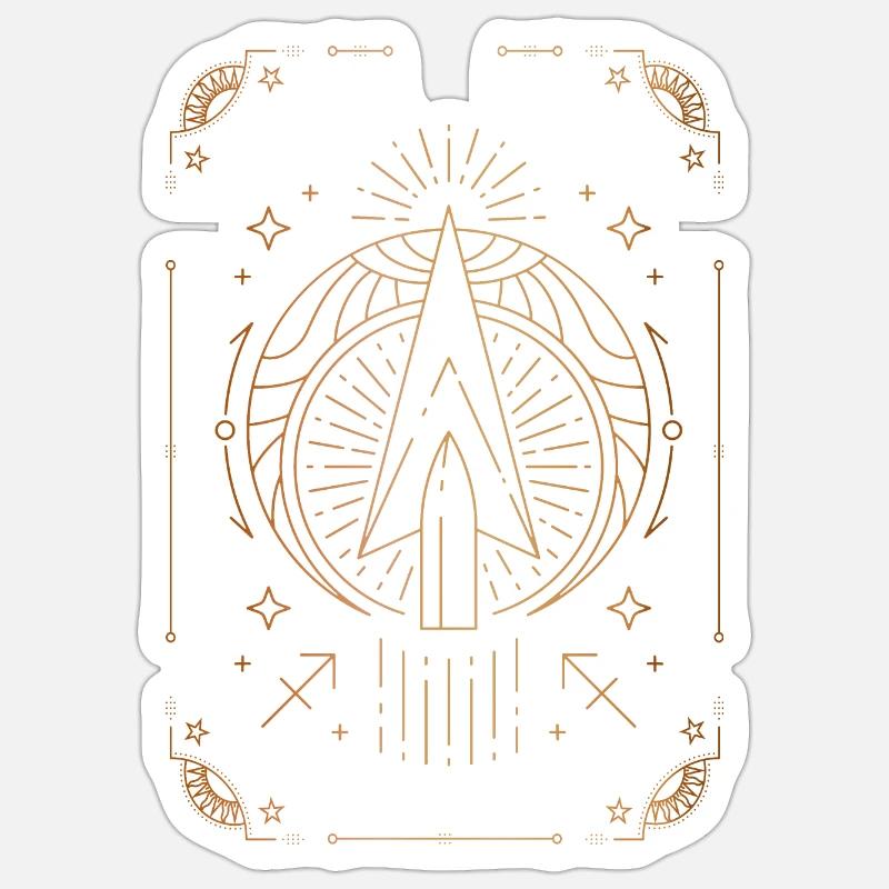 Zeichen Schütze: Sternbild Tierkreis - Sticker Größe S (10 x 10 cm) - Mattweiß