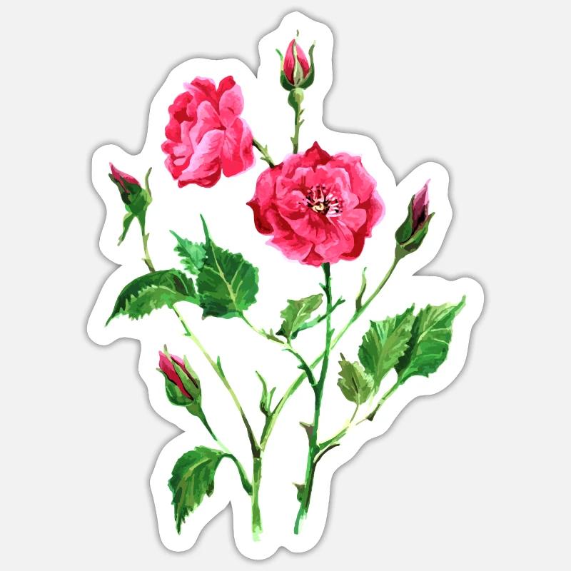 Fleur - Sticker taille S (10 x 10 cm) - blanc mat