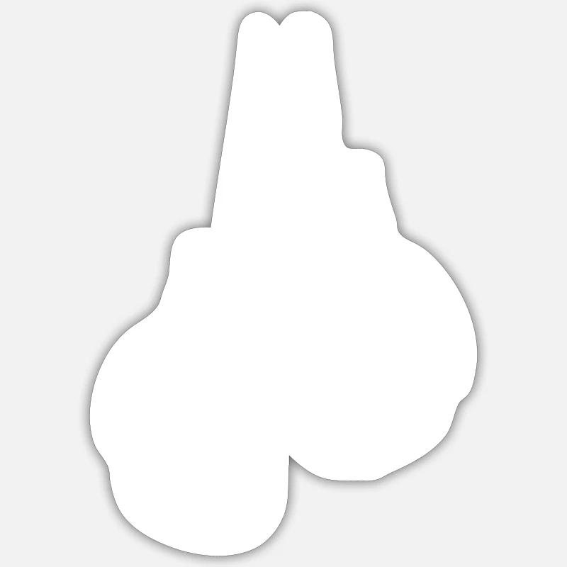 Conception de gants de boxe blancs suspendus. Conception de logo Sticker taille S (10 x 10 cm)