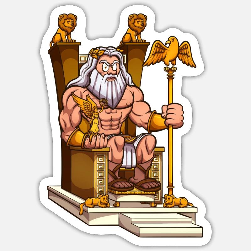 Zeus On Throne Sticker size S (10 x 10 cm)