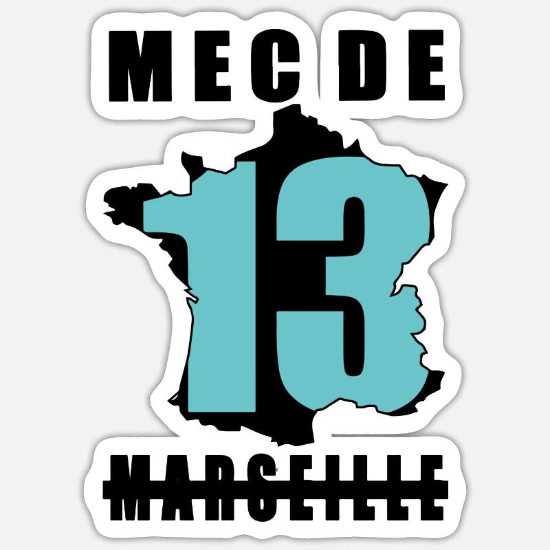 MEC DE MARSEILLE - Sticker taille S (10 x 10 cm) - blanc mat
