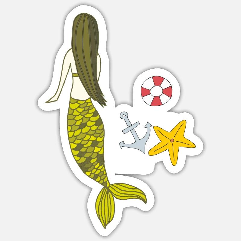 Mermaid Daylight Saving Time - Sticker size S (10 x 10 cm) - white matte