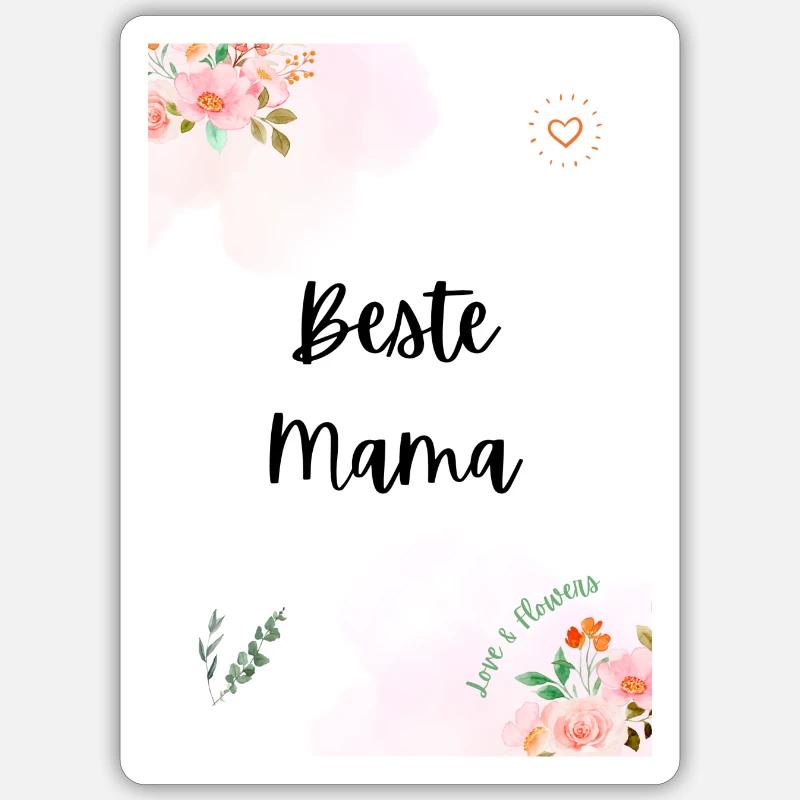 Beste Mama - Sticker Größe S (10 x 10 cm) - Mattweiß