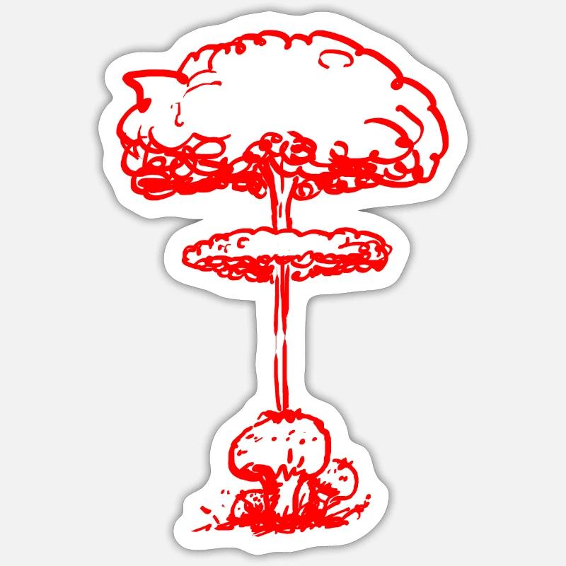 Nuklear pollensvamp (rød) Sticker